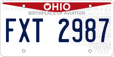 OH license plate FXT2987