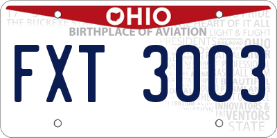 OH license plate FXT3003