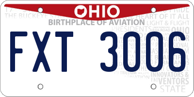 OH license plate FXT3006