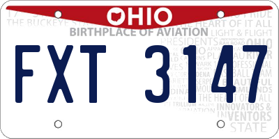 OH license plate FXT3147