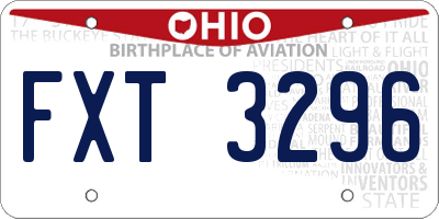 OH license plate FXT3296