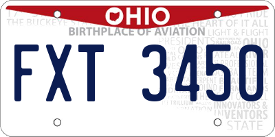 OH license plate FXT3450