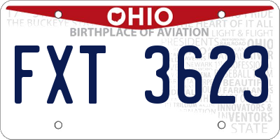 OH license plate FXT3623