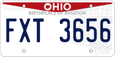 OH license plate FXT3656