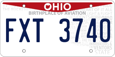 OH license plate FXT3740