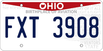 OH license plate FXT3908