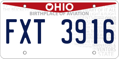 OH license plate FXT3916