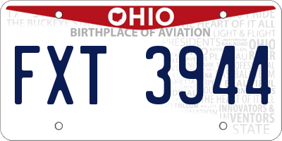 OH license plate FXT3944