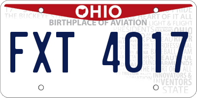 OH license plate FXT4017