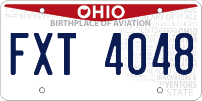 OH license plate FXT4048