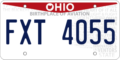 OH license plate FXT4055