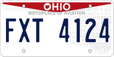OH license plate FXT4124
