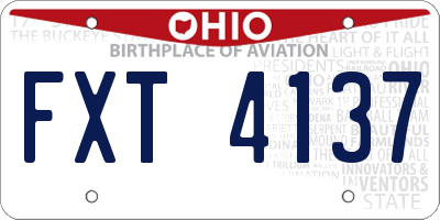 OH license plate FXT4137