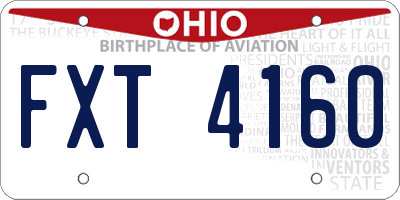 OH license plate FXT4160