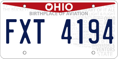 OH license plate FXT4194