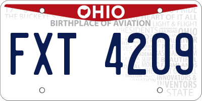 OH license plate FXT4209