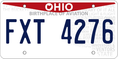 OH license plate FXT4276