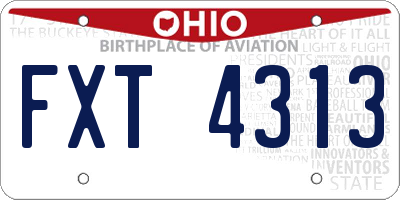 OH license plate FXT4313