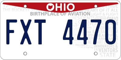 OH license plate FXT4470