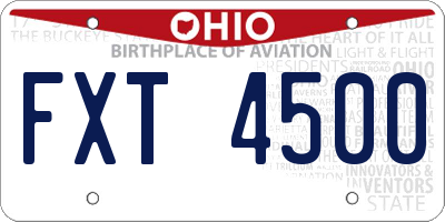 OH license plate FXT4500