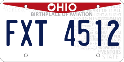 OH license plate FXT4512