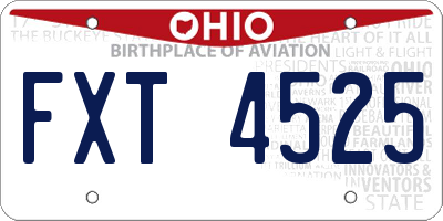 OH license plate FXT4525
