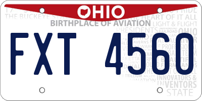 OH license plate FXT4560