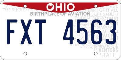 OH license plate FXT4563