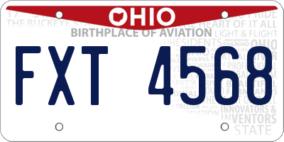 OH license plate FXT4568