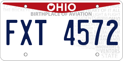 OH license plate FXT4572