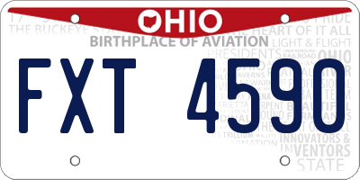 OH license plate FXT4590