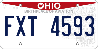 OH license plate FXT4593