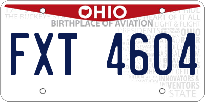 OH license plate FXT4604