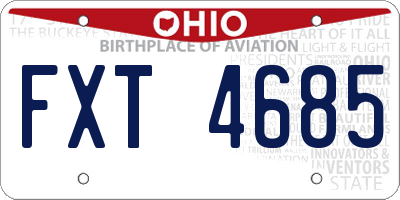 OH license plate FXT4685