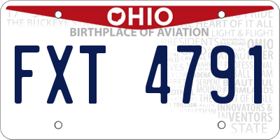 OH license plate FXT4791