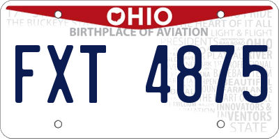 OH license plate FXT4875