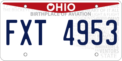 OH license plate FXT4953
