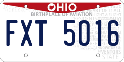 OH license plate FXT5016