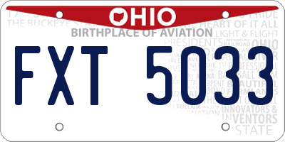 OH license plate FXT5033