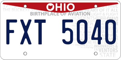OH license plate FXT5040