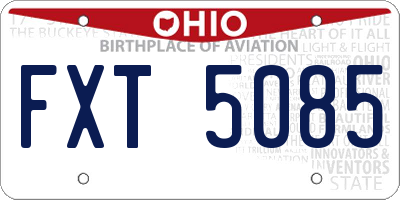 OH license plate FXT5085
