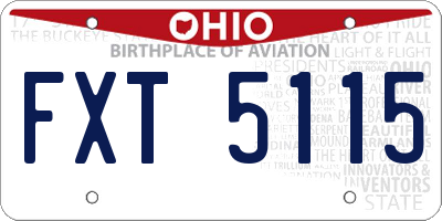 OH license plate FXT5115