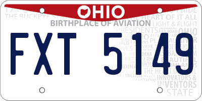 OH license plate FXT5149