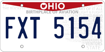 OH license plate FXT5154