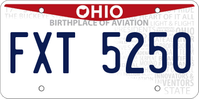 OH license plate FXT5250