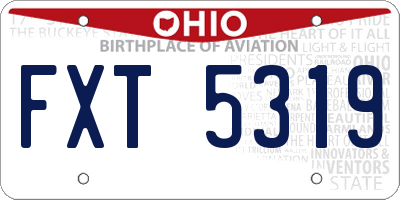 OH license plate FXT5319
