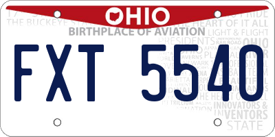 OH license plate FXT5540