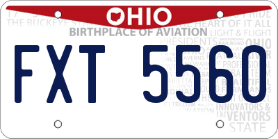 OH license plate FXT5560