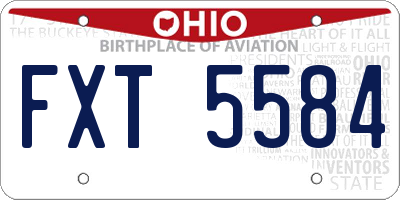 OH license plate FXT5584