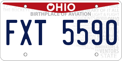 OH license plate FXT5590